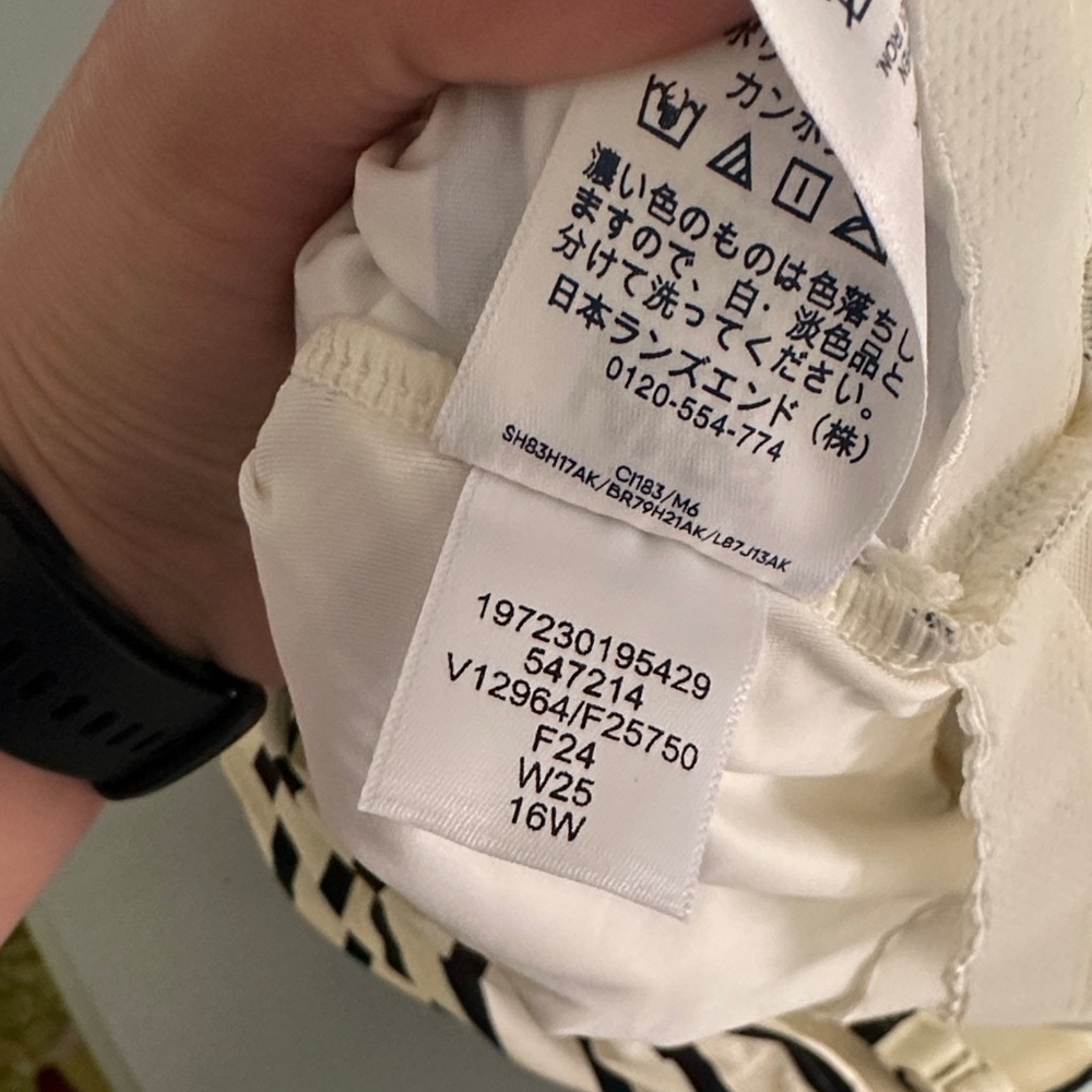 Lands' End Black and White Striped One-Piece Swim Top Tankini NWT 16W Classic - Picture 7 of 9